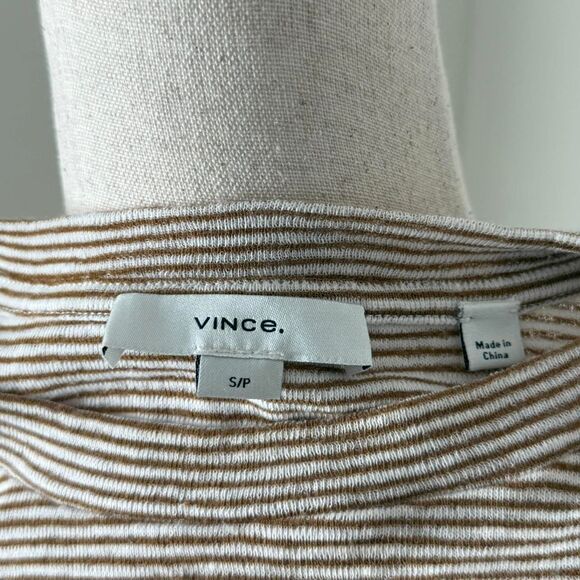 Vince Brown and White Striped Top Size Small - Picture 4 of 6